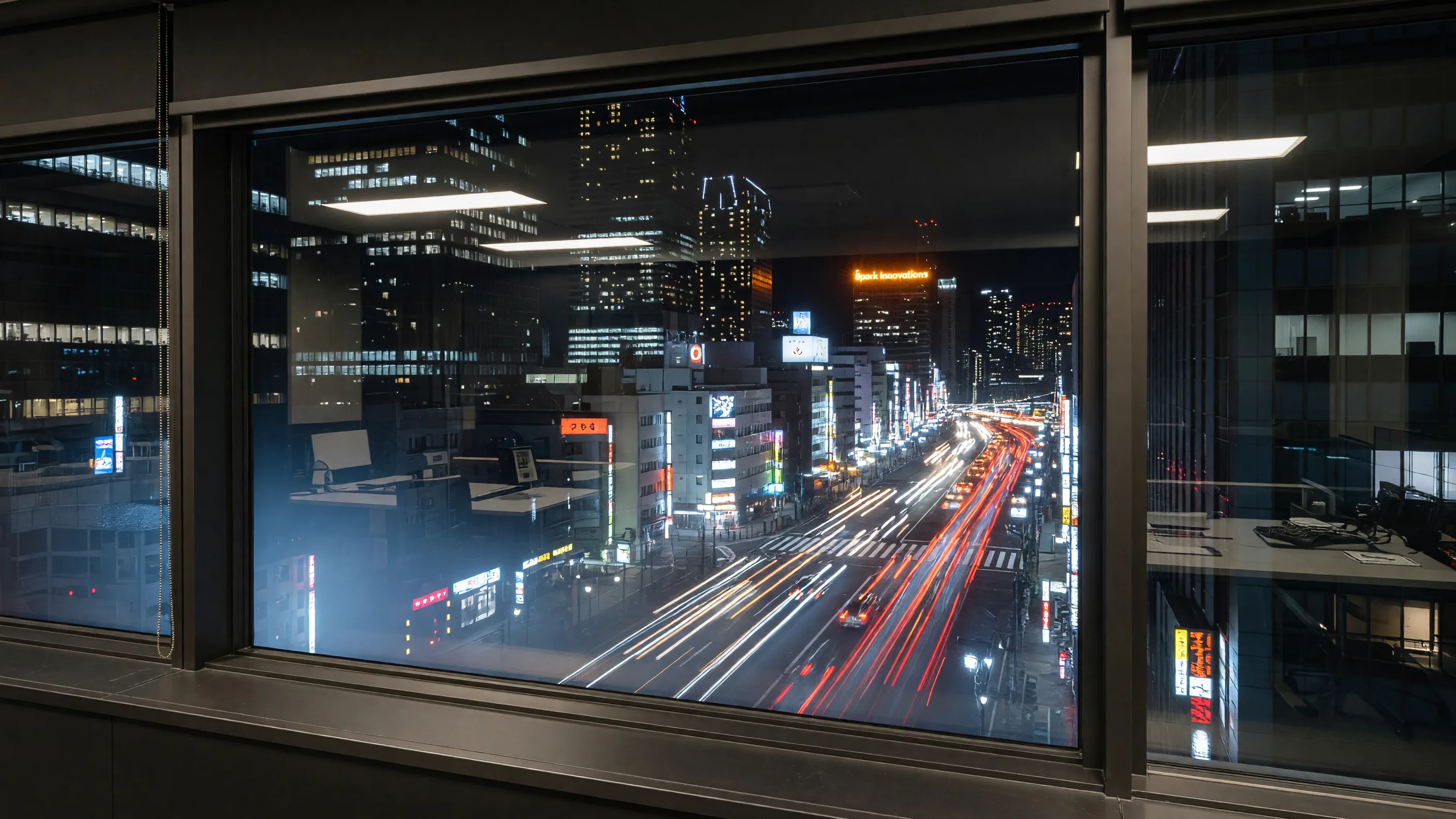 スタジオから見える東京の夜景